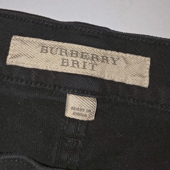 BURBERRY BRIT 34x32 SLIM Charcoal Black Denim Logo Casual Work School Jeans - Picture 6 of 10